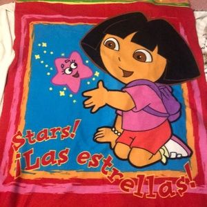 Dora the Explorer throw blanket + beanie baby
